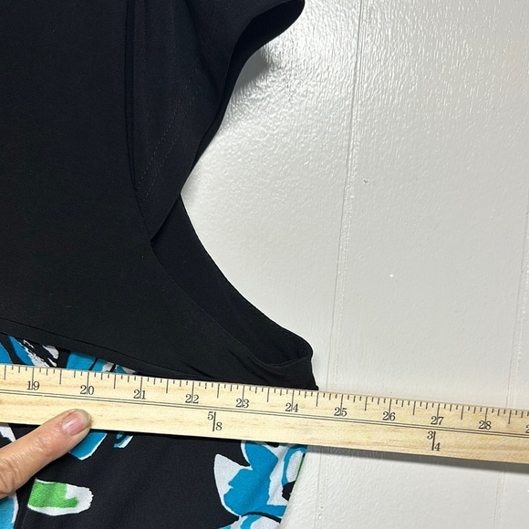 R&K Black and Blue Floral Midi Dress - Picture 5 of 8